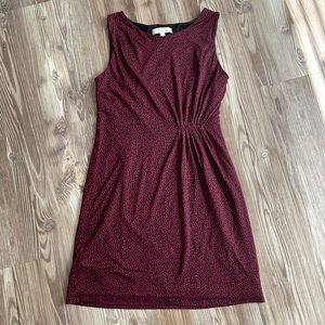 Loft Burgundy Animal Print Dress